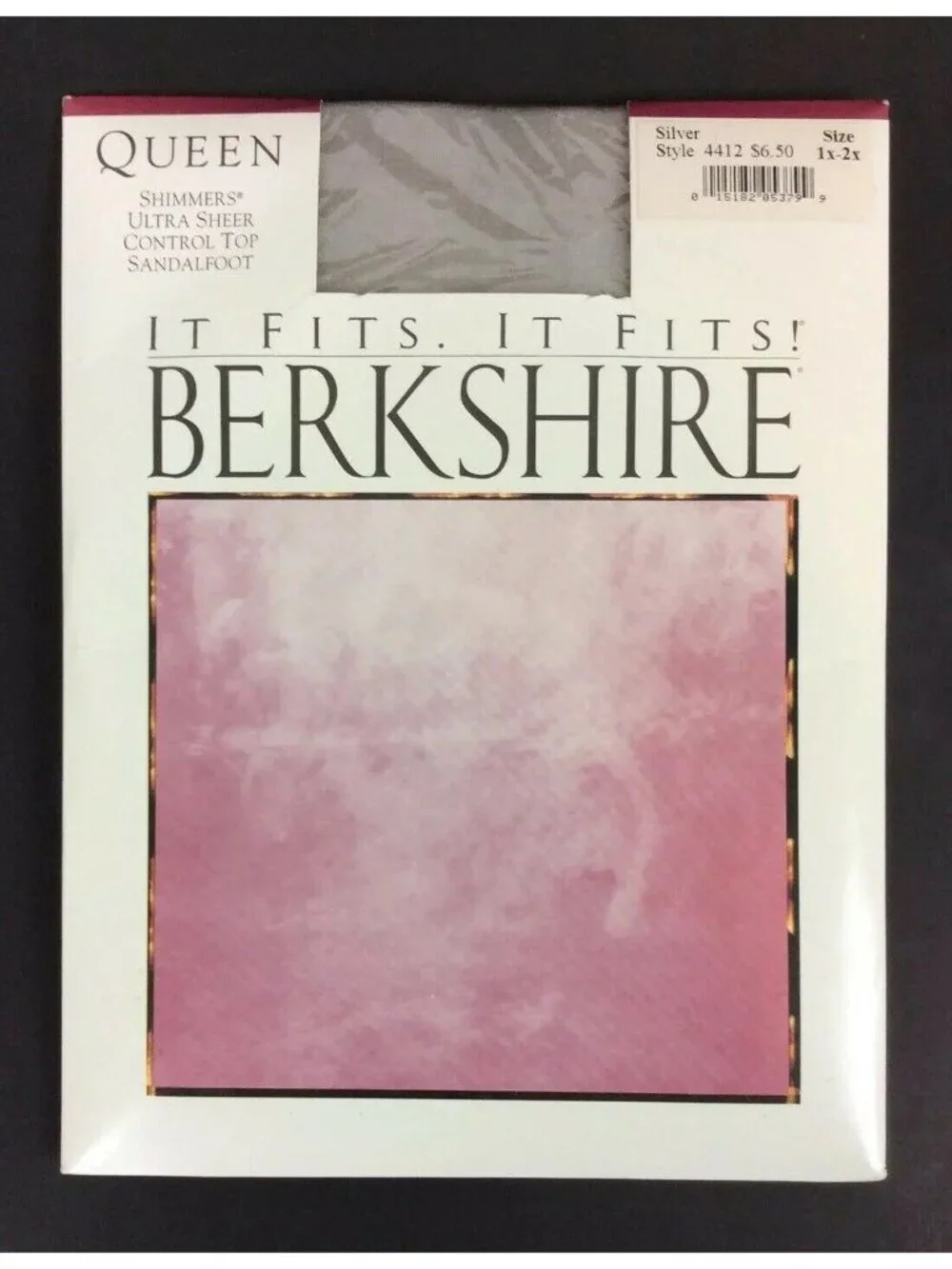 Berkshire Shimmers Pantyhose Queen 1X-2X Silver Control Top Sandalfoot 4412